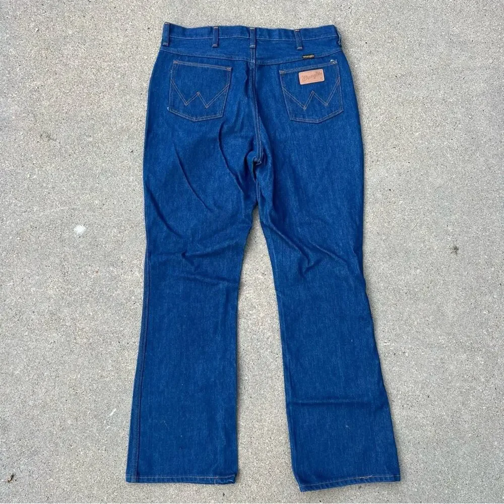 Vintage 70s Wrangler No Fault Jean 945DEN 38x34 Cowboy Cut Regular Fit